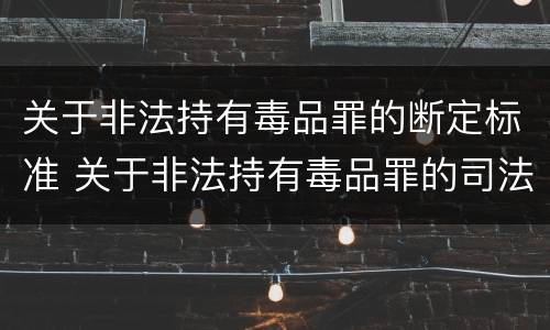关于非法持有毒品罪的断定标准 关于非法持有毒品罪的司法解释