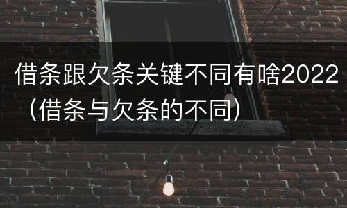 借条跟欠条关键不同有啥2022（借条与欠条的不同）