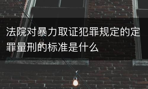 法院对暴力取证犯罪规定的定罪量刑的标准是什么