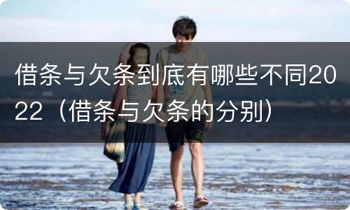 借条与欠条到底有哪些不同2022（借条与欠条的分别）
