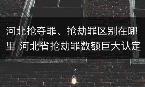 河北抢夺罪、抢劫罪区别在哪里 河北省抢劫罪数额巨大认定标准