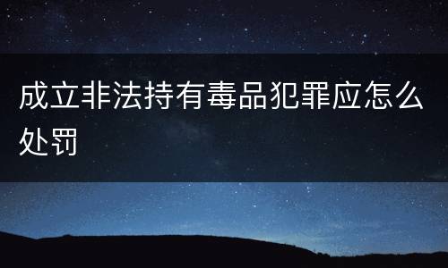 成立非法持有毒品犯罪应怎么处罚