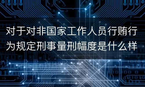 对于对非国家工作人员行贿行为规定刑事量刑幅度是什么样