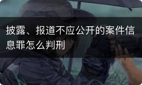 披露、报道不应公开的案件信息罪怎么判刑
