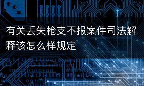 有关丢失枪支不报案件司法解释该怎么样规定