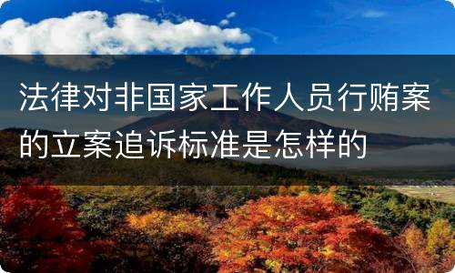 法律对非国家工作人员行贿案的立案追诉标准是怎样的
