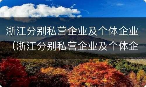 浙江分别私营企业及个体企业（浙江分别私营企业及个体企业有哪些）