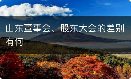山东董事会、股东大会的差别有何