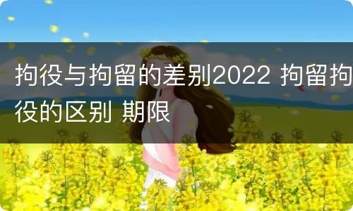 拘役与拘留的差别2022 拘留拘役的区别 期限
