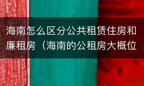 海南怎么区分公共租赁住房和廉租房（海南的公租房大概位置在哪里?）