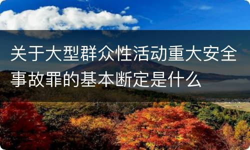 关于大型群众性活动重大安全事故罪的基本断定是什么