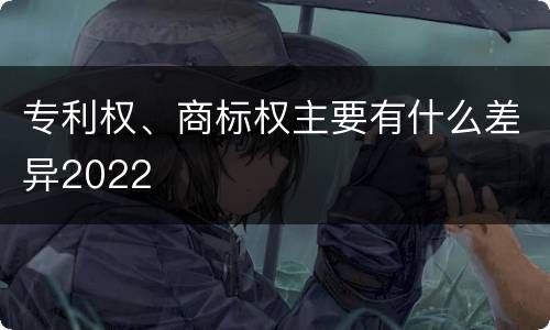 专利权、商标权主要有什么差异2022