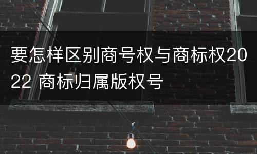 要怎样区别商号权与商标权2022 商标归属版权号