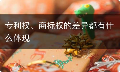专利权、商标权的差异都有什么体现