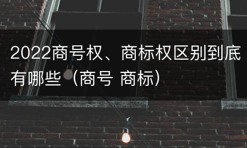 2022商号权、商标权区别到底有哪些（商号 商标）