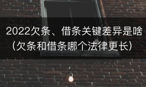 2022欠条、借条关键差异是啥（欠条和借条哪个法律更长）
