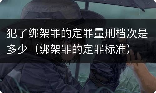 犯了绑架罪的定罪量刑档次是多少（绑架罪的定罪标准）