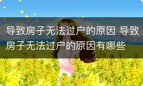 导致房子无法过户的原因 导致房子无法过户的原因有哪些