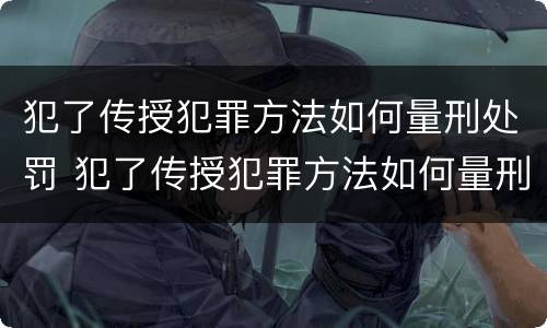 犯了传授犯罪方法如何量刑处罚 犯了传授犯罪方法如何量刑处罚决定书
