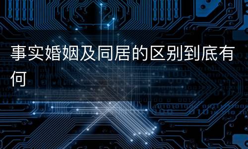 事实婚姻及同居的区别到底有何