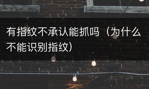 有指纹不承认能抓吗（为什么不能识别指纹）