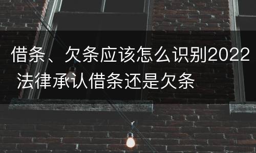 借条、欠条应该怎么识别2022 法律承认借条还是欠条