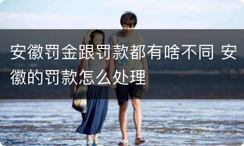 安徽罚金跟罚款都有啥不同 安徽的罚款怎么处理