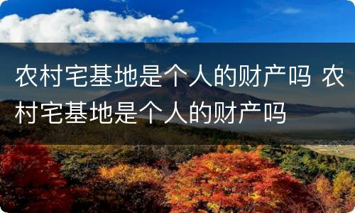 农村宅基地是个人的财产吗 农村宅基地是个人的财产吗