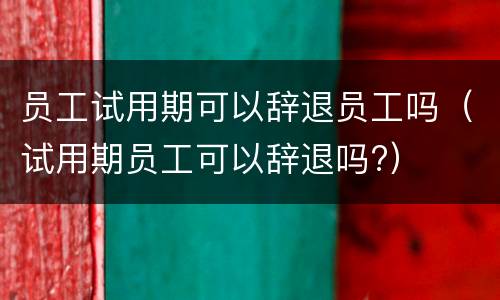 员工试用期可以辞退员工吗（试用期员工可以辞退吗?）