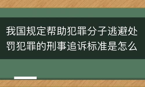 我国规定帮助犯罪分子逃避处罚犯罪的刑事追诉标准是怎么规定