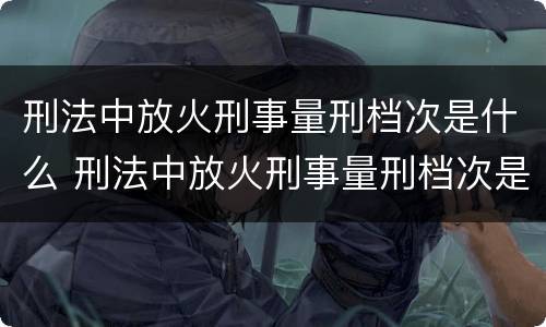刑法中放火刑事量刑档次是什么 刑法中放火刑事量刑档次是什么