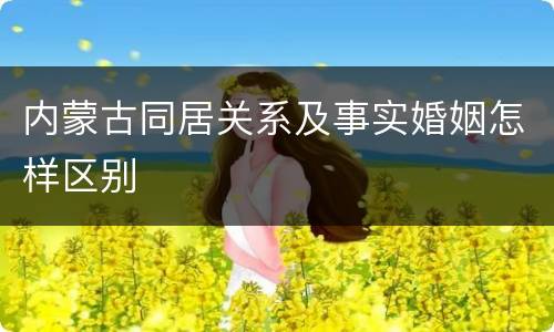 内蒙古同居关系及事实婚姻怎样区别
