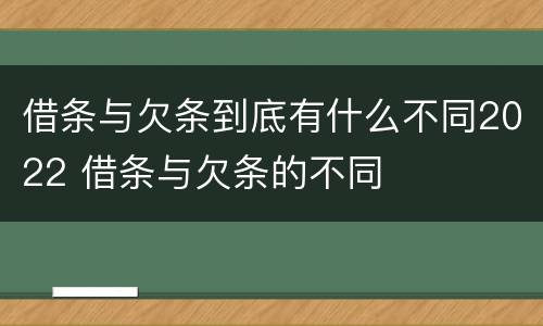 借条与欠条到底有什么不同2022 借条与欠条的不同