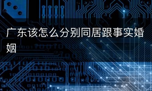 广东该怎么分别同居跟事实婚姻