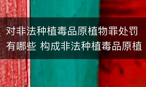 对非法种植毒品原植物罪处罚有哪些 构成非法种植毒品原植物罪的有哪些