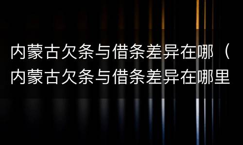 内蒙古欠条与借条差异在哪（内蒙古欠条与借条差异在哪里）