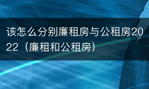 该怎么分别廉租房与公租房2022（廉租和公租房）