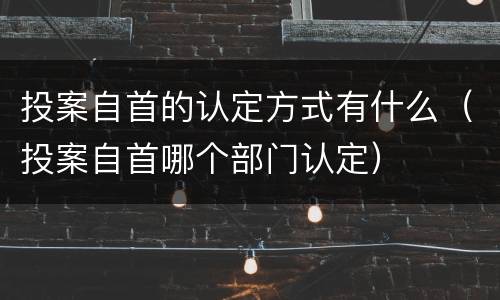 投案自首的认定方式有什么（投案自首哪个部门认定）