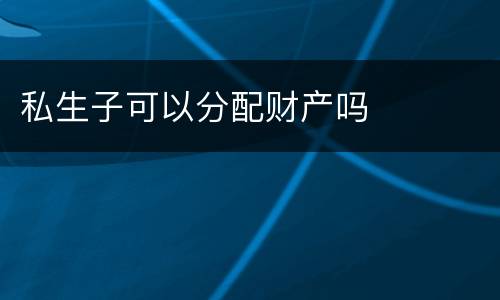 私生子可以分配财产吗