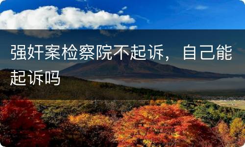 强奸案检察院不起诉，自己能起诉吗
