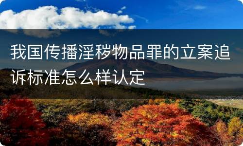 我国传播淫秽物品罪的立案追诉标准怎么样认定