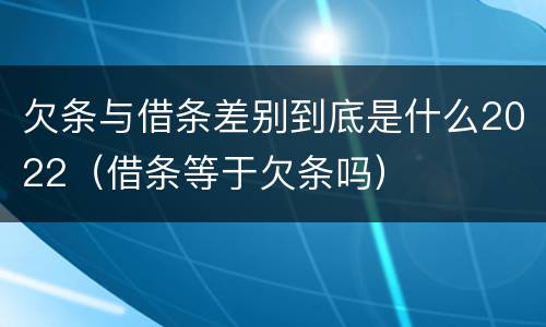 欠条与借条差别到底是什么2022（借条等于欠条吗）