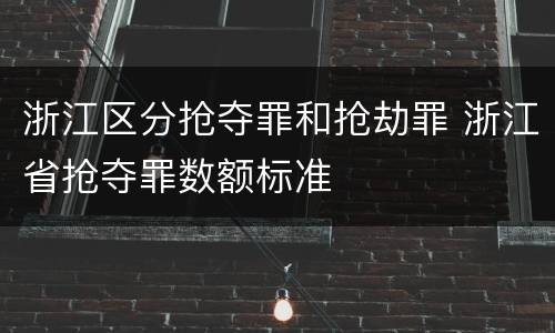 浙江区分抢夺罪和抢劫罪 浙江省抢夺罪数额标准