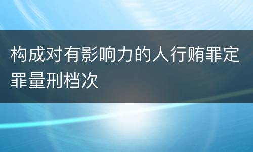 构成对有影响力的人行贿罪定罪量刑档次