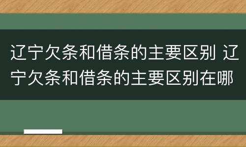辽宁欠条和借条的主要区别 辽宁欠条和借条的主要区别在哪里