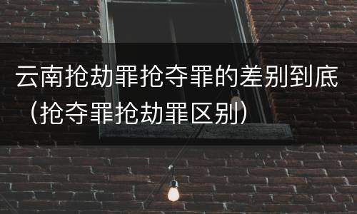 云南抢劫罪抢夺罪的差别到底（抢夺罪抢劫罪区别）