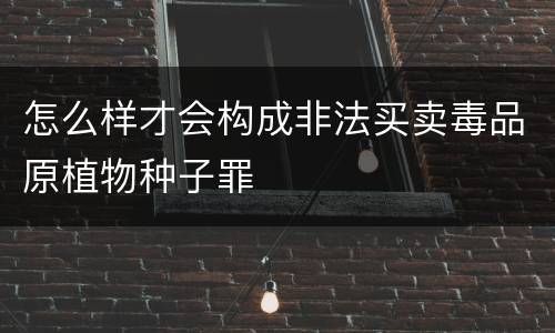 怎么样才会构成非法买卖毒品原植物种子罪