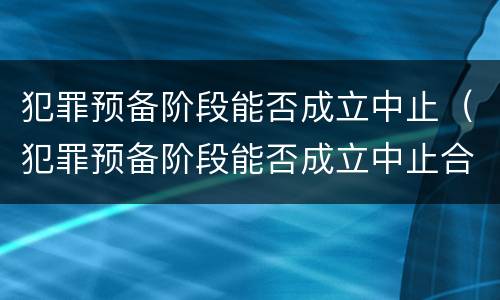 犯罪预备阶段能否成立中止（犯罪预备阶段能否成立中止合同）