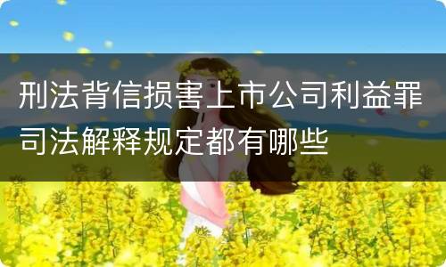 刑法背信损害上市公司利益罪司法解释规定都有哪些