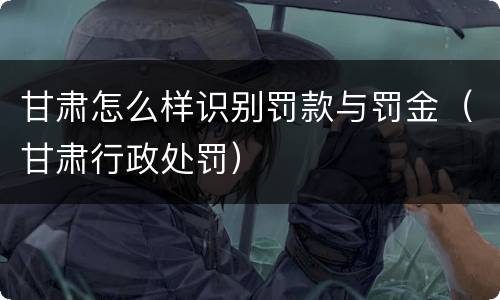 甘肃怎么样识别罚款与罚金（甘肃行政处罚）